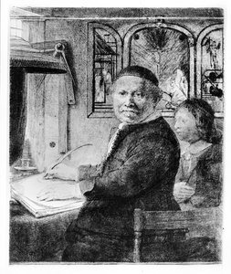 Lieven Willemsz van Coppenol, c.1658 (gravür) by Rembrandt van Rijn