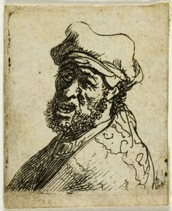 Ağlayan Adam, Üç Çeyrek Sol: Göğüs by Rembrandt van Rijn