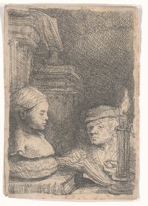 Bir dökümden çizim yapan adam by Rembrandt van Rijn