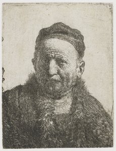 Dar bir şapka takan adam: büstü (sanatçının babası?) by Rembrandt van Rijn