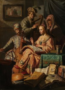 Müzik yapan toplum. 1626 by Rembrandt van Rijn