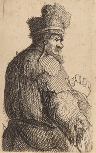 Arkadan Görülen Yaşlı Adam, Profilden Sağa, c. 1631. by Rembrandt van Rijn