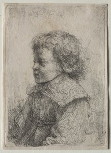 Profildeki Bir Çocuğun Portresi, 1641. by Rembrandt van Rijn