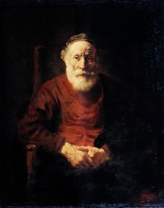 Kırmızılı yaşlı bir adamın portresi, 1652-1654. by Rembrandt van Rijn