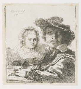 Rembrandt ve Karısı Saskia, 1636 by Rembrandt van Rijn