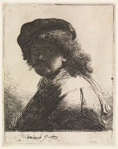 Şapka ve Eşarplı Rembrandt by Rembrandt van Rijn