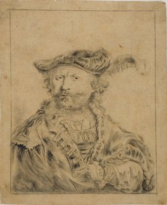 Tüylü Şapkalı Rembrandt by Rembrandt van Rijn