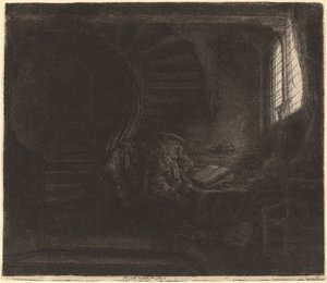 Karanlık Odada Aziz Jerome by Rembrandt van Rijn