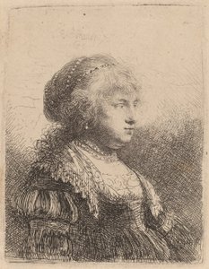 Saçında İncilerle Saskia, 1634 by Rembrandt van Rijn