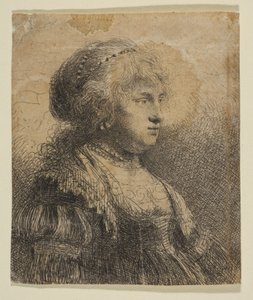 Saçında İncilerle Saskia, 1634. by Rembrandt van Rijn