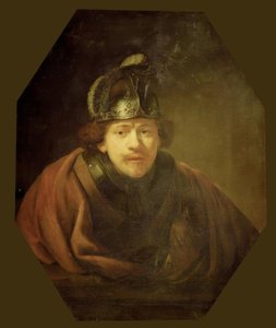 Bir savaşçı olarak otoportre by Rembrandt van Rijn