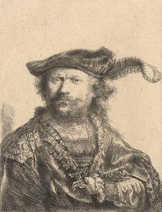 Tüylü Kadife Şapkalı Otoportre, 1638. by Rembrandt van Rijn