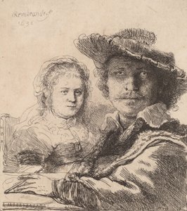 Saskia ile Otoportre, 1636. by Rembrandt van Rijn