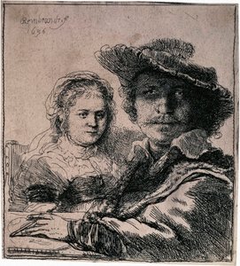 Saskia ile Otoportre, 1636. by Rembrandt van Rijn