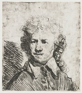 Otoportre, Çıplak başlı Otoportre çıplak başlı: büst, kabaca kazınmış by Rembrandt van Rijn