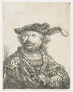 Tüylü Kadife Şapkalı Otoportre Tüylü kadife şapkalı otoportre by Rembrandt van Rijn