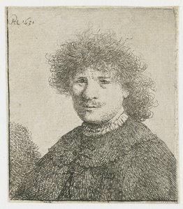 Düşen yakalı pelerinli otoportre: büst by Rembrandt van Rijn