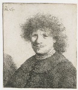 Düşen yakalı pelerinli otoportre: büst by Rembrandt van Rijn