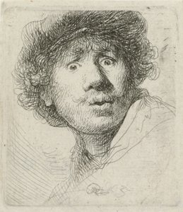 Bere ve iri gözlü otoportre, 1630 by Rembrandt van Rijn