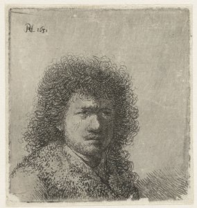 Gür saçlı otoportre: büstü by Rembrandt van Rijn