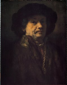 Küpeli ve altın zincirli otoportre (Resim by Rembrandt van Rijn