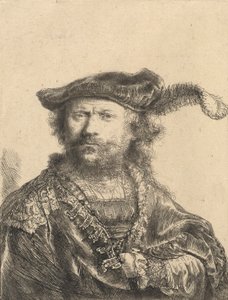 Tüylü Kadife Şapkalı Otoportre, 1638 by Rembrandt van Rijn