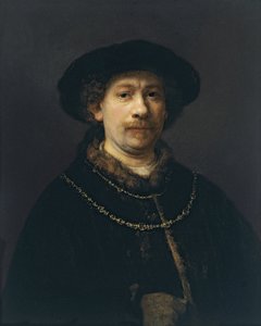 Bereli ve İki Altın Zincirli Otoportre, yaklaşık 1642 by Rembrandt van Rijn