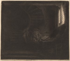 Karanlık Odada Aziz Jerome by Rembrandt van Rijn