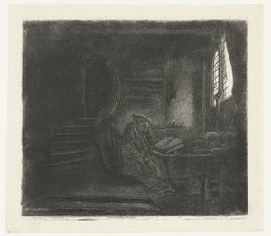 Karanlık bir odada St Jerome by Rembrandt van Rijn