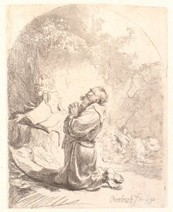 Aziz Jerome dua ediyor: kemerli baskı by Rembrandt van Rijn