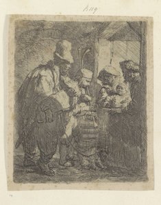 Straatmuzikanten Seksen beş orijinal baskının toplanması (seri başlığı) by Rembrandt van Rijn