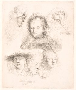Saskia başkanı ve diğerlerinin çalışmaları by Rembrandt van Rijn