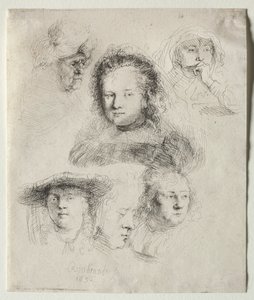 Saskia Başkanı ve Diğerleri, 1636 Çalışmaları. by Rembrandt van Rijn