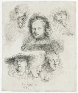 Saskia başkanı ve diğerlerinin çalışmaları by Rembrandt van Rijn