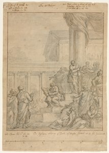 Giysilerini Yıkan Kral Josiah için Çalışma by Rembrandt van Rijn
