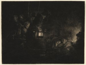 Çobanların Hayranlığı: Bir Gece Parçası by Rembrandt van Rijn