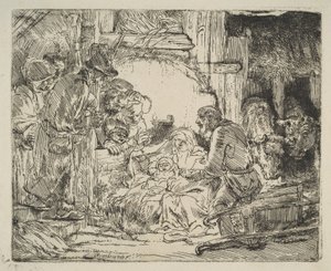 Çobanların Tapınması, lambalı, yakl. 1654. by Rembrandt van Rijn
