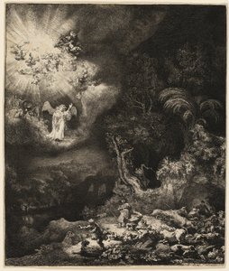 Çobanlara Görünen Melek by Rembrandt van Rijn