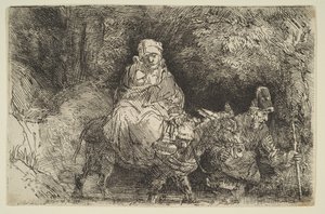 Mısır'a Uçuş: Dereyi Geçmek, 1654. by Rembrandt van Rijn