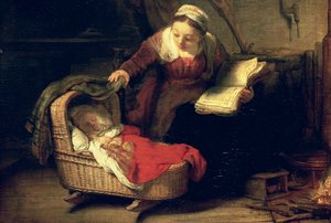 Kutsal Aile, c.1645 (38052 detayı) by Rembrandt van Rijn
