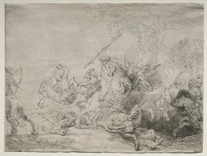 Büyük Aslan Avı, 1641. by Rembrandt van Rijn