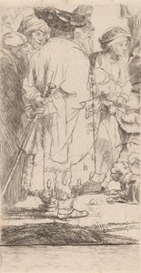 Yüz Gulden Baskısından Baston Parçalı Adam, c. 1649. by Rembrandt van Rijn