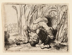 Mısır Tarlasındaki Keşiş by Rembrandt van Rijn