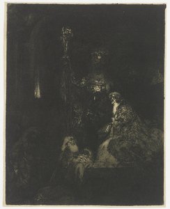 Tapınakta Sunum Tapınakta karanlık bir şekilde sunum by Rembrandt van Rijn