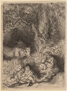 Uyuyan Çoban by Rembrandt van Rijn