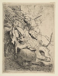 Tek Aslanlı Küçük Aslan Avı, yak. 1629. by Rembrandt van Rijn