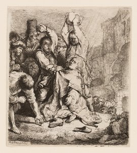 Aziz Stephen Taşlanması by Rembrandt van Rijn