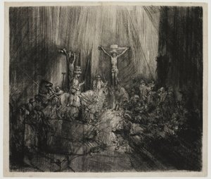 İsa'nın İki Hırsız Arasında Çarmıha Gerildiği Üç Haç: 'Üç Haç' by Rembrandt van Rijn