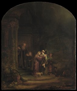 The Visitation, 1640 (sedir paneli üzerindeki yağ) (ayrıca bkz. 5454147) by Rembrandt van Rijn