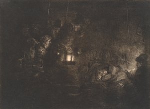 Çobanların hayranlığı: bir gece parçası by Rembrandt van Rijn